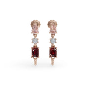 VINTAGE 925 Sterling Silver Lab Grown Diamond EARRINGS